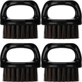 4 Pcs Knuckle Brush for Men Barber Brush, Fade Brushes, Face and Neck Brushes, Mustache and Hair Supplies, Essential Barber Tool for Professional Barbering and Grooming Services(Black)