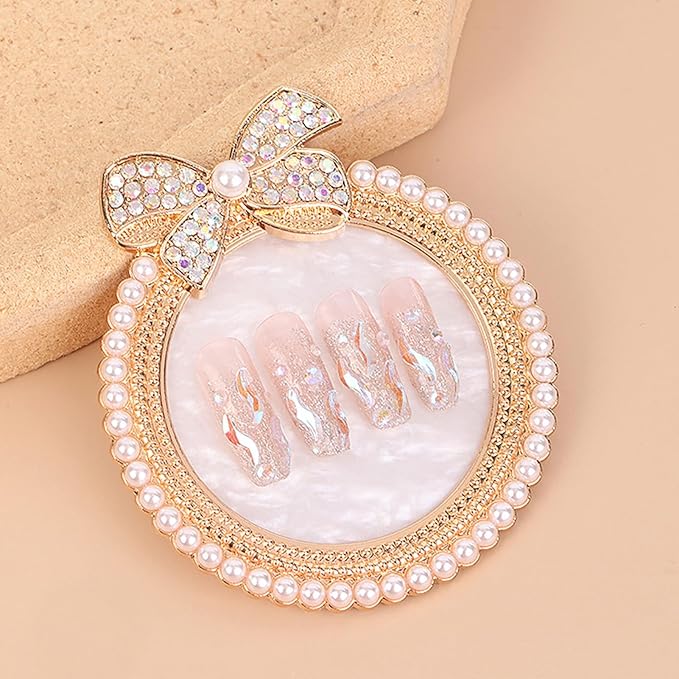 Smalibal Cosmetic Makeup Palette, Nail Art Palette, DIY Makeup Mixing Palette, Beauty Salon Color Cream Mixing Palette, Nail Art Painting Mixed Color Palette, Nail Polish Makeup Display Board Golden
