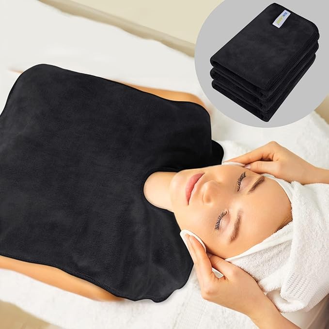 SINLAND Microfiber Esthetician Towels for Facials Mask Removing Face Wrap Soft Facial Cloth with Split Design Spa Towels for Facial Steam Massage and Cleansing 20x15.7inch