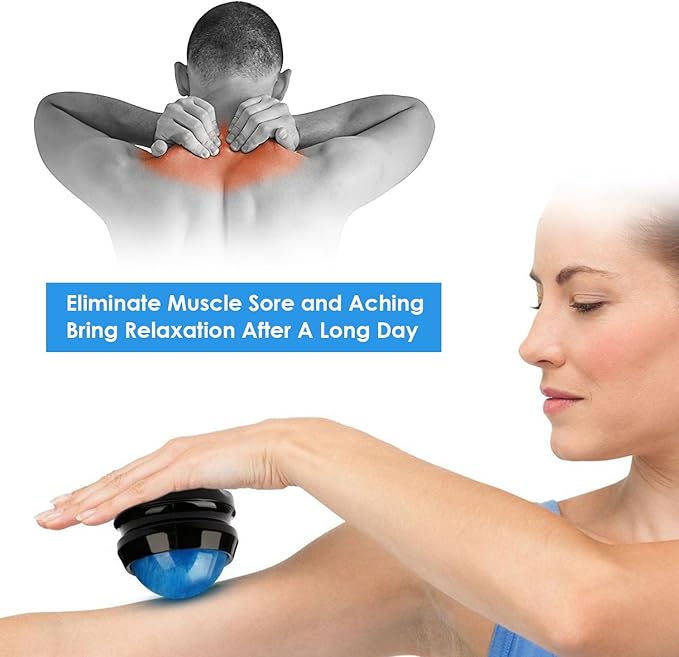 ZONGS Manual Massage Ball Pain Relief Back Roller Massager Self Massage Therapy and Relax Full Body Tools for Sore Muscle Joint Pain Essential Oils or Lotion Relax (Green)