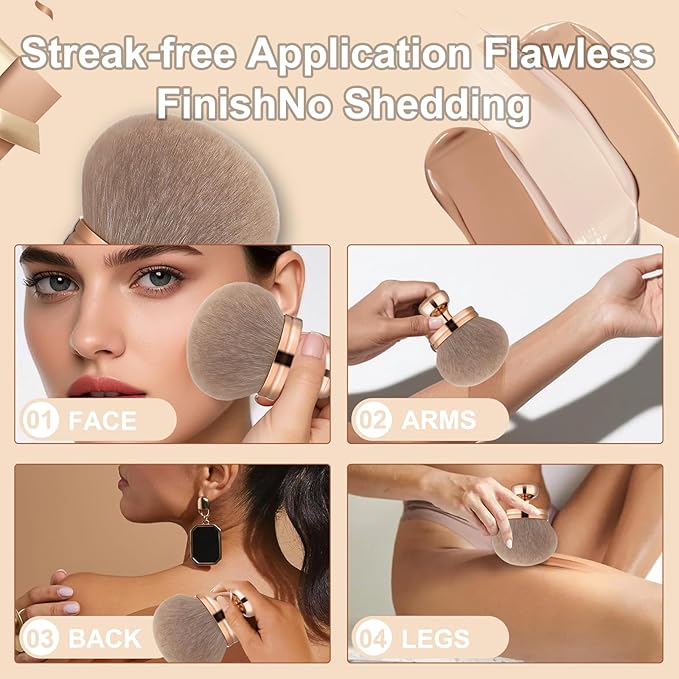 Extra Large Soft Makeup Brushes for Face and Body,Body Brush for Self Tanner Lotion Applicator,Premium Kabuki Foundation Brush Self Tanner Bronzer Brushes