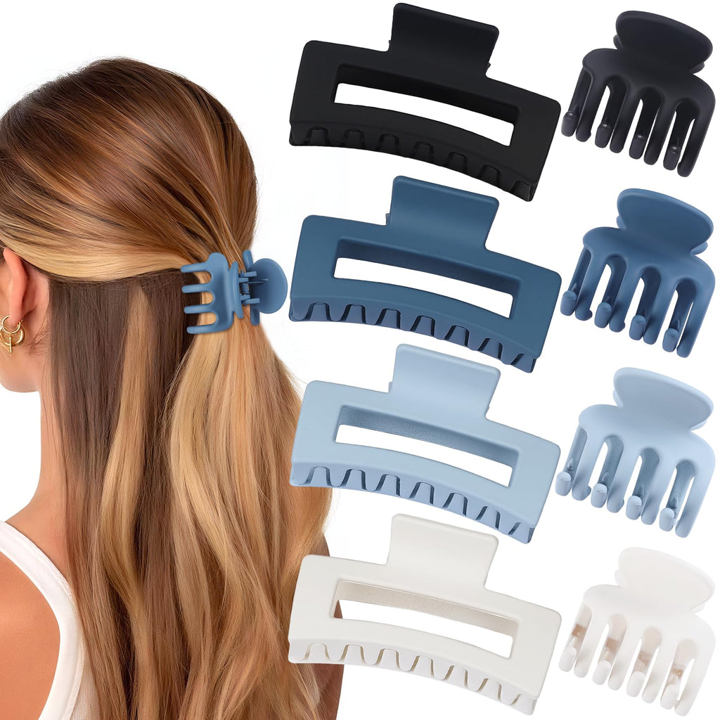 SMKSL 8 Pcs Hair Claw Clips for Women & Girls 2 Styles Hair Accessories