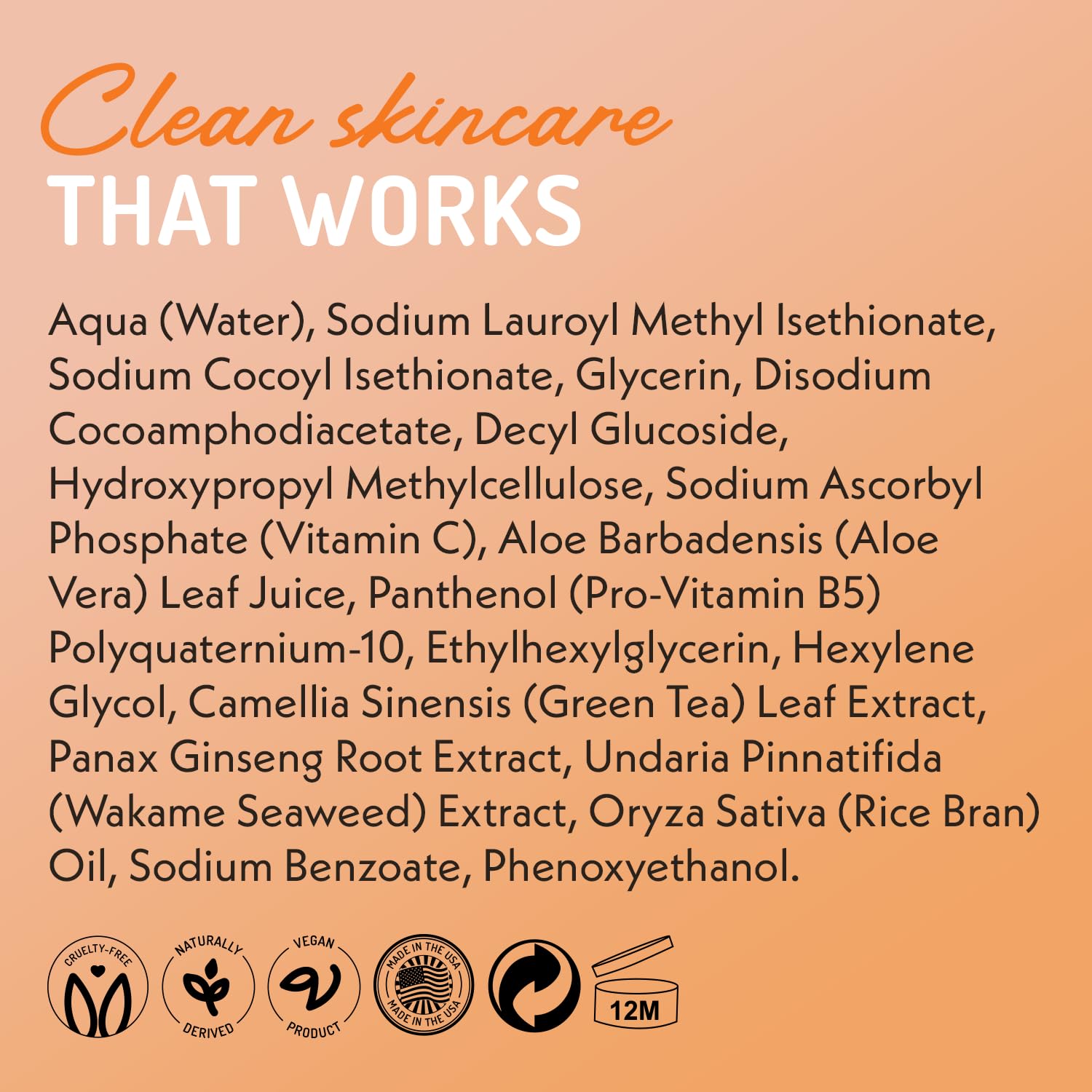 Eve Hansen Vitamin C Cleanser Face Wash | Anti Aging Facial Cleanser for Fine Lines, Age Spots, Dark Circles | Cruelty Free Skin Care Cleansing Gel with Aloe Vera, Vitamin E (4 oz)