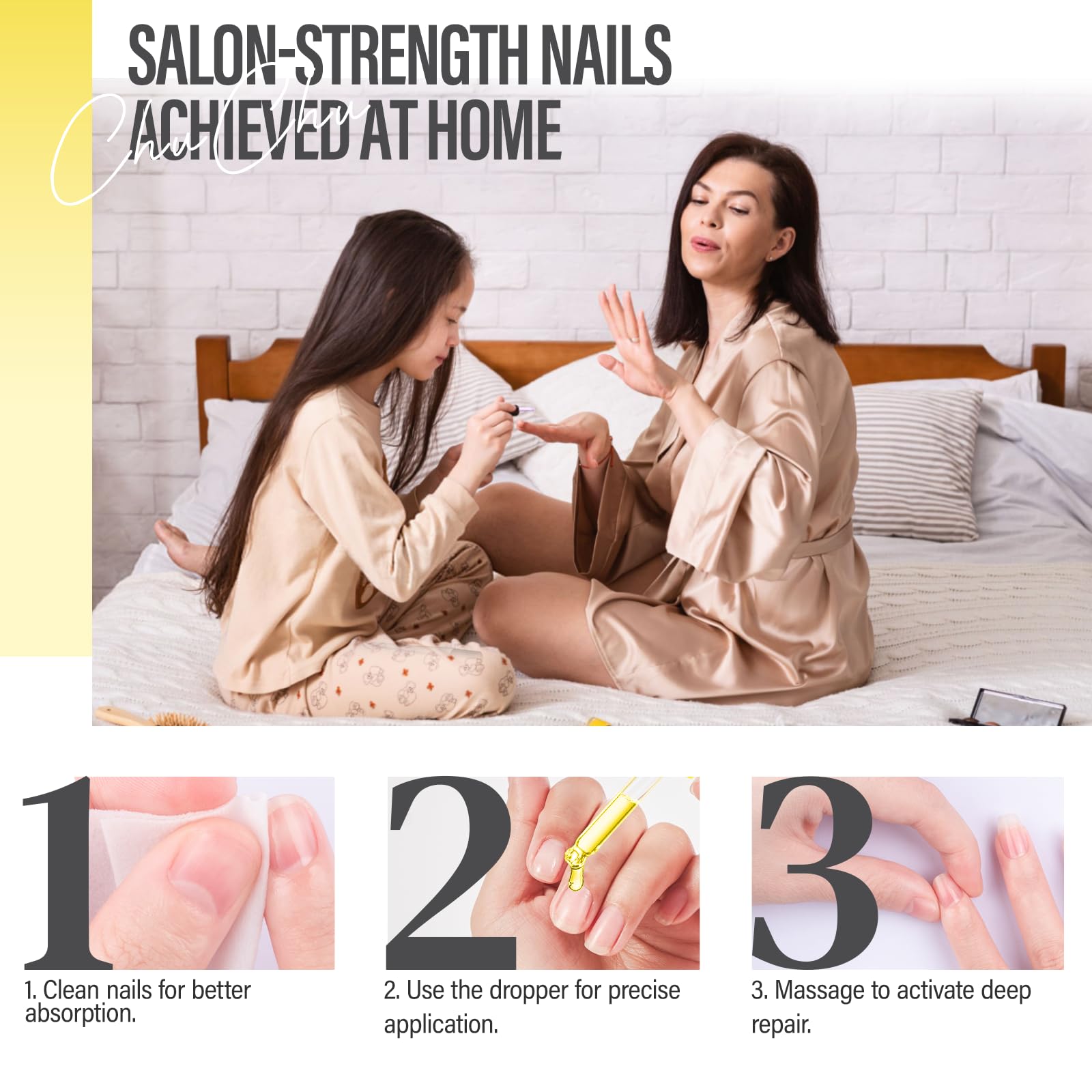 CHUCHU Nail Growth and Strengthener Oil for Cuticle - Repair Moisturizing Treatment - Natural Jojoba Vitamin B & E Nail Oil for Dry Cracked Nails (Pineapple)