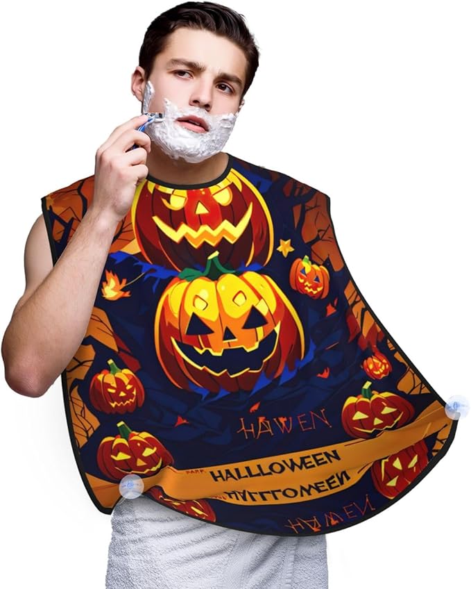 Monochrome Sketch Style Gaming Print Beard Bib Shaving Apron, Beard Hair Trimming Cape Gift For Dad