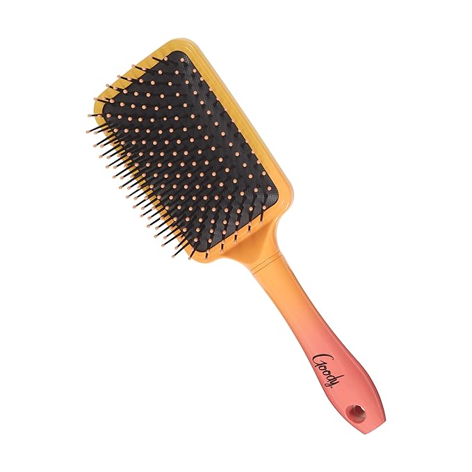 Goody Dream Paddle Brush For Thick Hair, Detangler Brush with Flexible Bristles, Tackle Tangles, Knots & Reduce Frizz, Pink & Orange Ombre