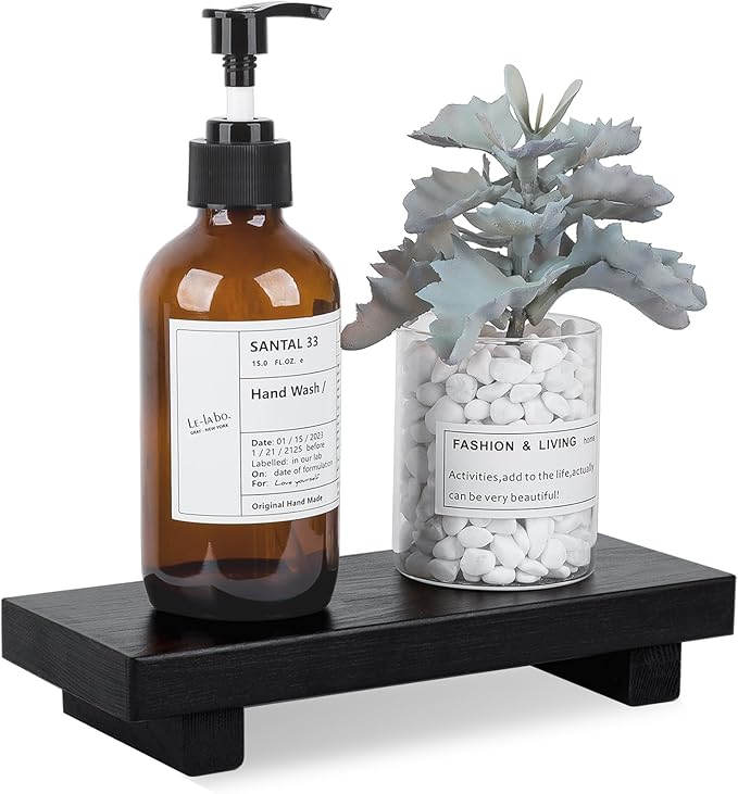 Bathroom Tray Wood Riser Kitchen Decor Soap Holder