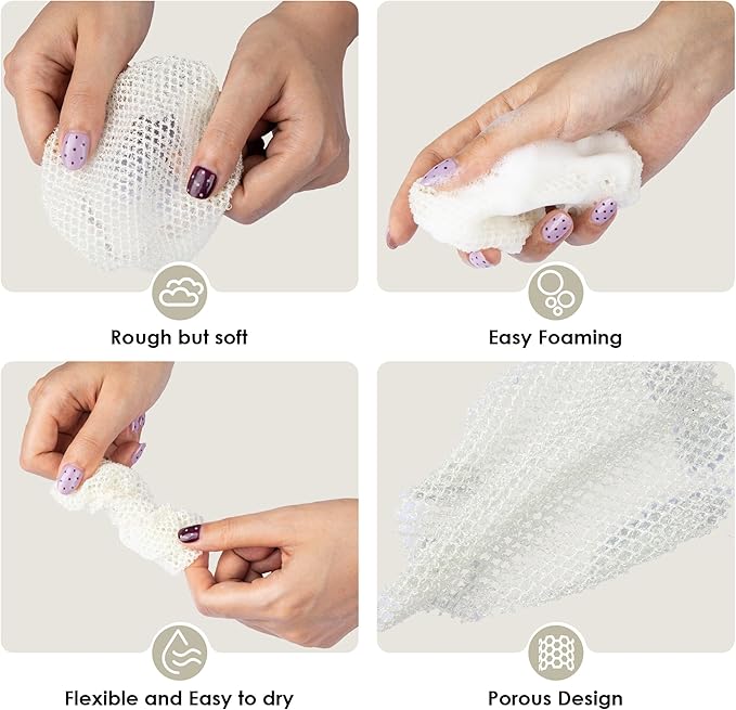 Pink Food-Grade Silicone Body Scrubber with Exfoliating Net Sponge Case