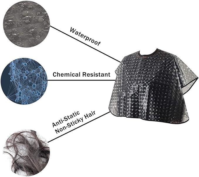 YELEGAI Waterproof unisex-adult Hair Dye Cape,Short Comb-Out Capes for Hair Stylist,Makeup Apron for Hair Color,Bleach,Shampoo and More