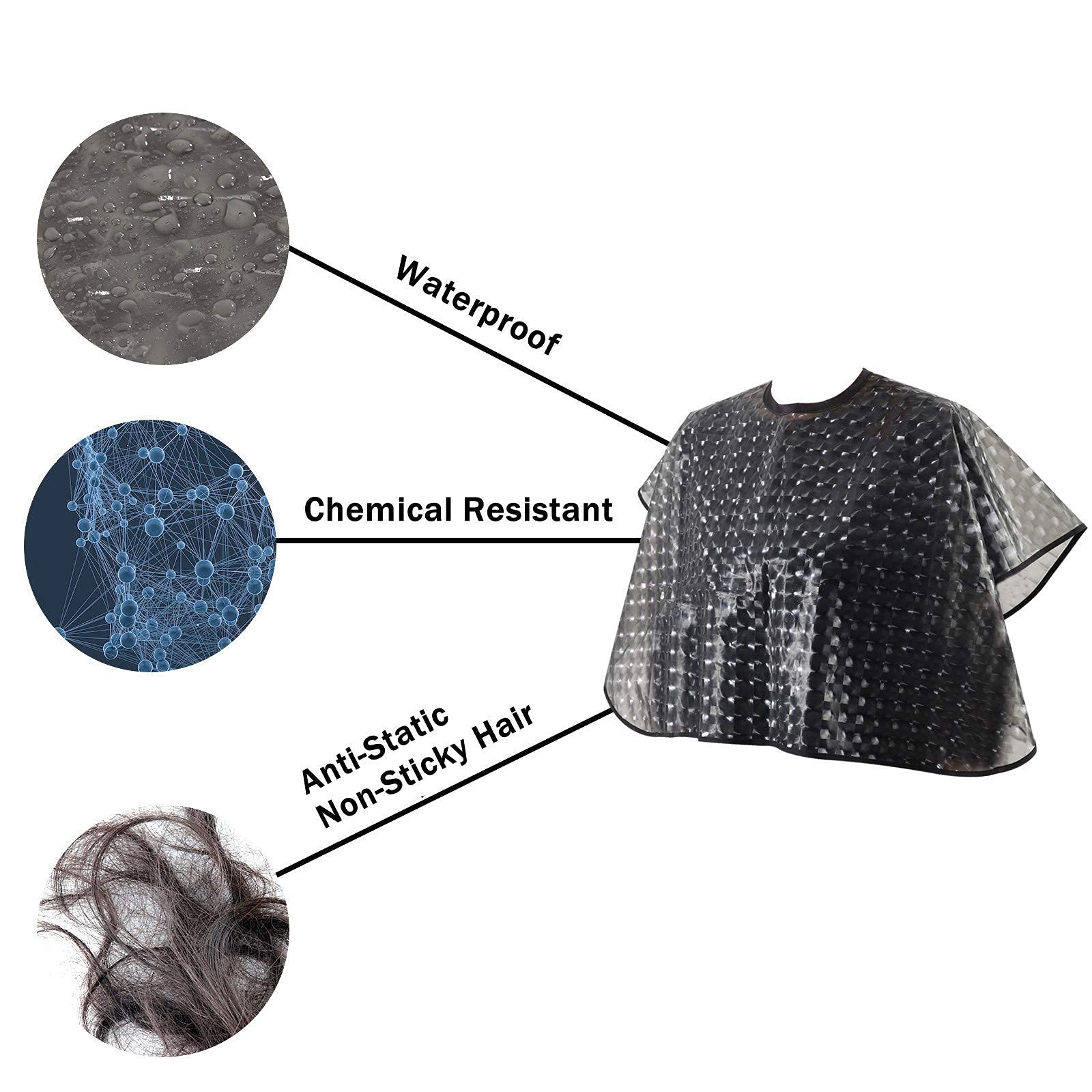 YELEGAI Waterproof unisex-adult Hair Dye Cape,Short Comb-Out Capes for Hair Stylist,Makeup Apron for Hair Color,Bleach,Shampoo and More