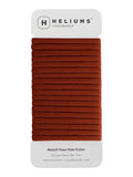 Heliums Thin Seamless Hair Ties - Auburn - 6mm Nylon No Damage Ponytail Holders, 1.75 Inch, Medium Hold for Thin to Normal Hair - 18 Pack