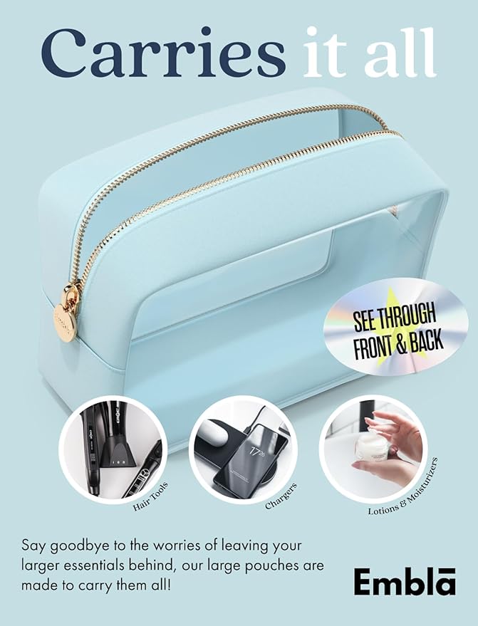 Makeup Bag for Women, Travel Cosmetic Organizer, Waterproof Toiletry Pouch