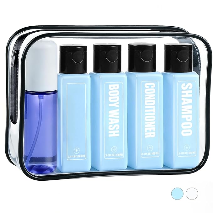 GearTrust TSA Travel Size Bottles for Toiletries, Shampoo Travel Bottles
