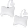 2 Pcs Hot Tub Spa Pillows for Outdoor Indoor Inflatable Bathtub 10.62 x 8.26 Inch Universal Hot Tub Accessories Patio Lounge Chair Headrest Neck Support with Adjustable Hook for Spa Bathtub (White)