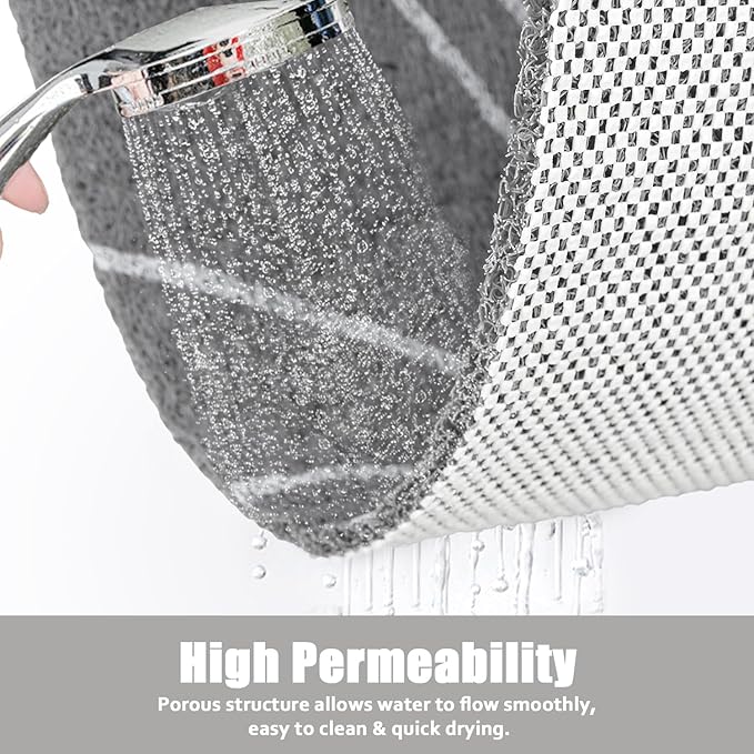 Shower Mat Bathtub Mat Non-Slip - 16x24 Inch, Soft Comfort Bath Mat with Drainage Holes, PVC Loofah Massage Bathmat for Shower, Tub, Bathroom, Wet Areas, Quick Drying