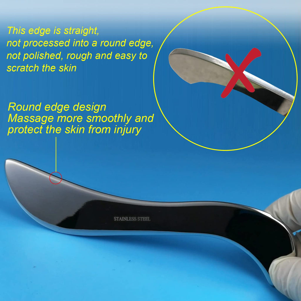 BYYDDIY Non-Magnetic 304 Stainless Steel Gua Sha Muscle Scraper Tool for Scar Tissue,Muscle Scraping Tool for Massage Scraper,IASTM Tools for Physical Therapy, Soft Tissue Massage