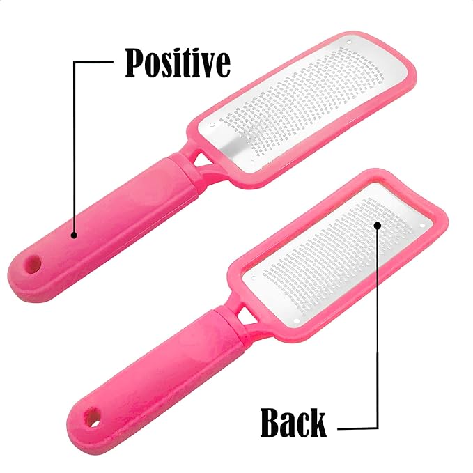 Professional Foot Files Callus Remover,Foot Scrubber for Dead Skin,Stainless Steel Foot Rasp-Pink（1 Pack）