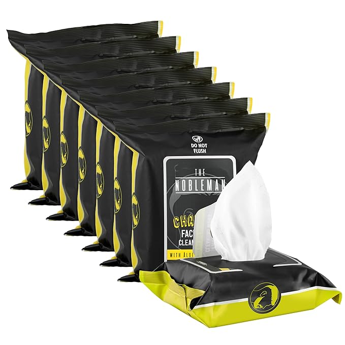 The Nobleman Cleansing Wipes Variety Pack (8 Packs, Charcoal)