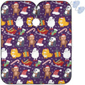 visesunny Barber Cape Christmas Funny Monkey Santa Claus Fox Sheep Polyester Hair Cutting Salon Cape Apron Anti-Static Haircut Water-Resistant Shaving Cloth Beard Shaving Bib Hairdressing Cape