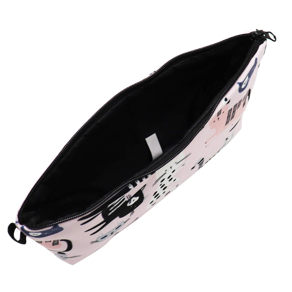 Aiphamy Cute Travel Makeup Bag Cosmetic Bag Small Pouch Gift for Women (Pink Cat)