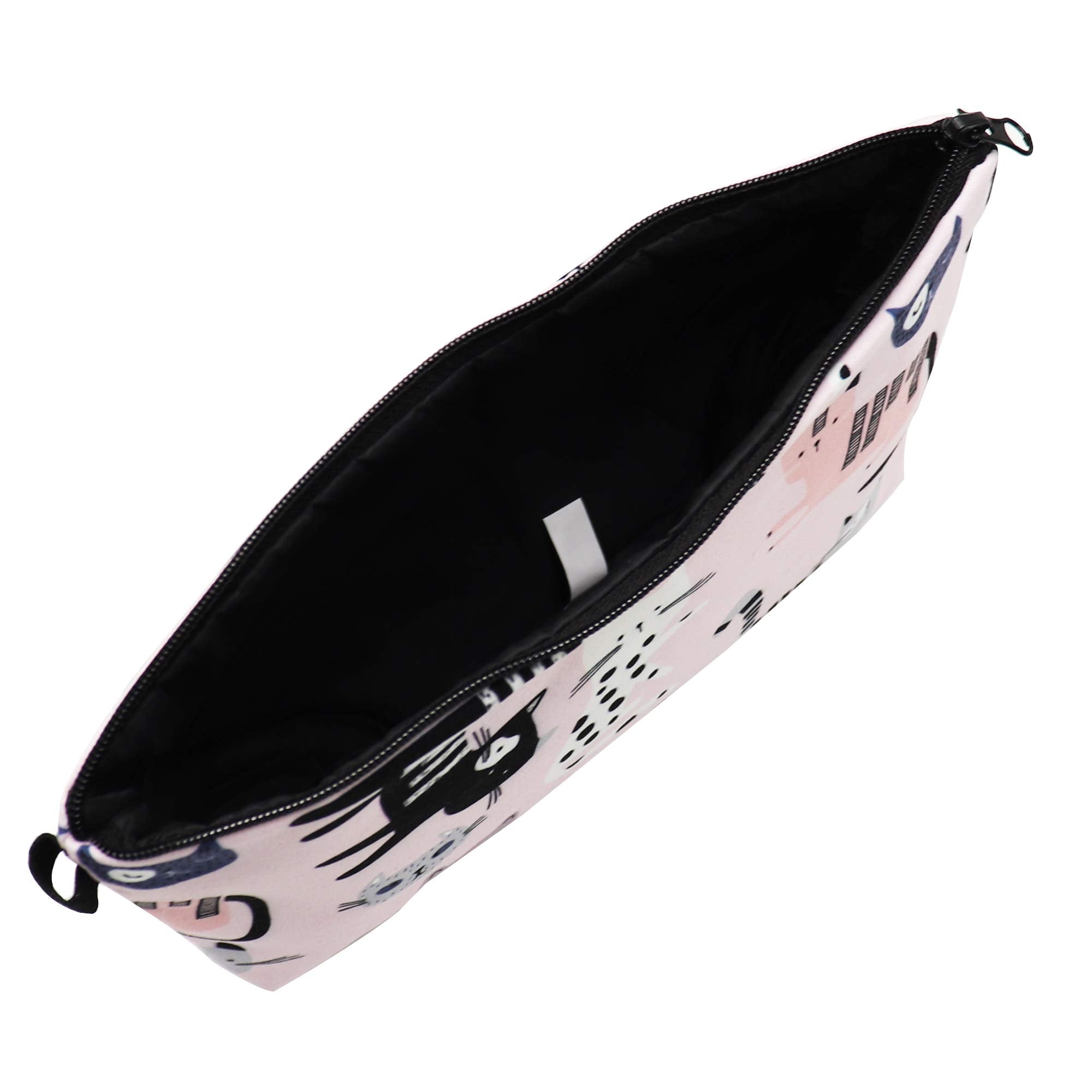 Aiphamy Cute Travel Makeup Bag Cosmetic Bag Small Pouch Gift for Women (Pink Cat)