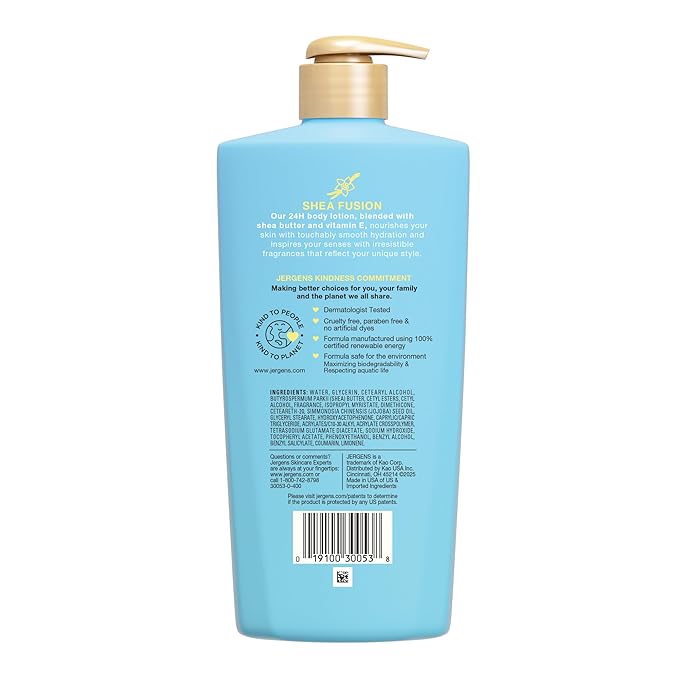 Jergens Shea Fusion Vanilla Crush Body Lotion, Moisturizer with Shea Butter & Vitamin E, 14 Fl Oz