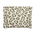 Ksriylm Leopard Leather Small Makeup Pouch for Women,Cosmetic Accessories,Waterproof and Portable Cosmetic Bag,Self-closing, No Zipper, Aesthetic Storage Pouch,Lipstick for Purse,Beige Brown