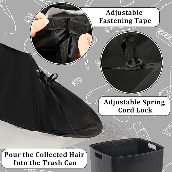 FEBSNOW Hair Cutting Cloak Cape Foldable Haircut Umbrella Cape for Adults