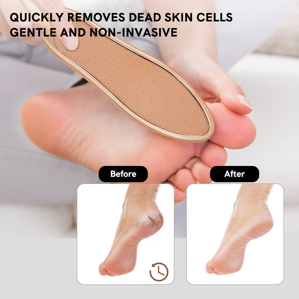 10.4'' Double Sided Nano Glass Foot File Callus Remover, Glass Foot File Heel Scraper for Cracked Heels, Washable Foot Rasp for Wet and Dry Feet - Foot Scraper for Shower Use