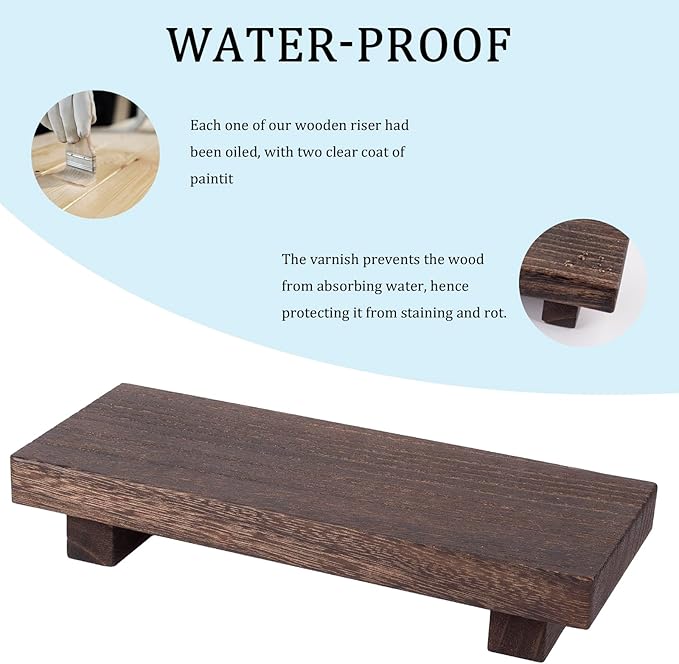 Wood Bathroom Tray Farmhouse Decor Kitchen Soap Holder 8.7"x3.6" Dark Brown
