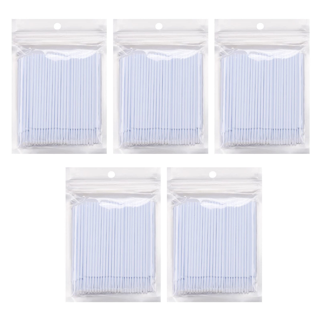 Tbestmax 500 Pcs Micro Applicator Brush Micro Swabs, Disposable Eye Lashes Mascara Wands for Eyelash Extension White