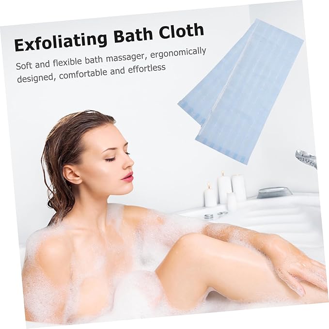 VICASKY Portable Back Scrubber Towel Exfoliating Dual-Sided Bath Wash Cloth for Body Cleaning Straps for Comfortable Massage for Daily Use