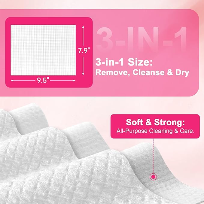FACEMADE 60 Count Disposable Face Towels, 100% USDA Biobased Face Towelettes Disposable, Clean Facial Towels for Makeup and Clean Skin, Super Soft and Thick Dry Wipes Club