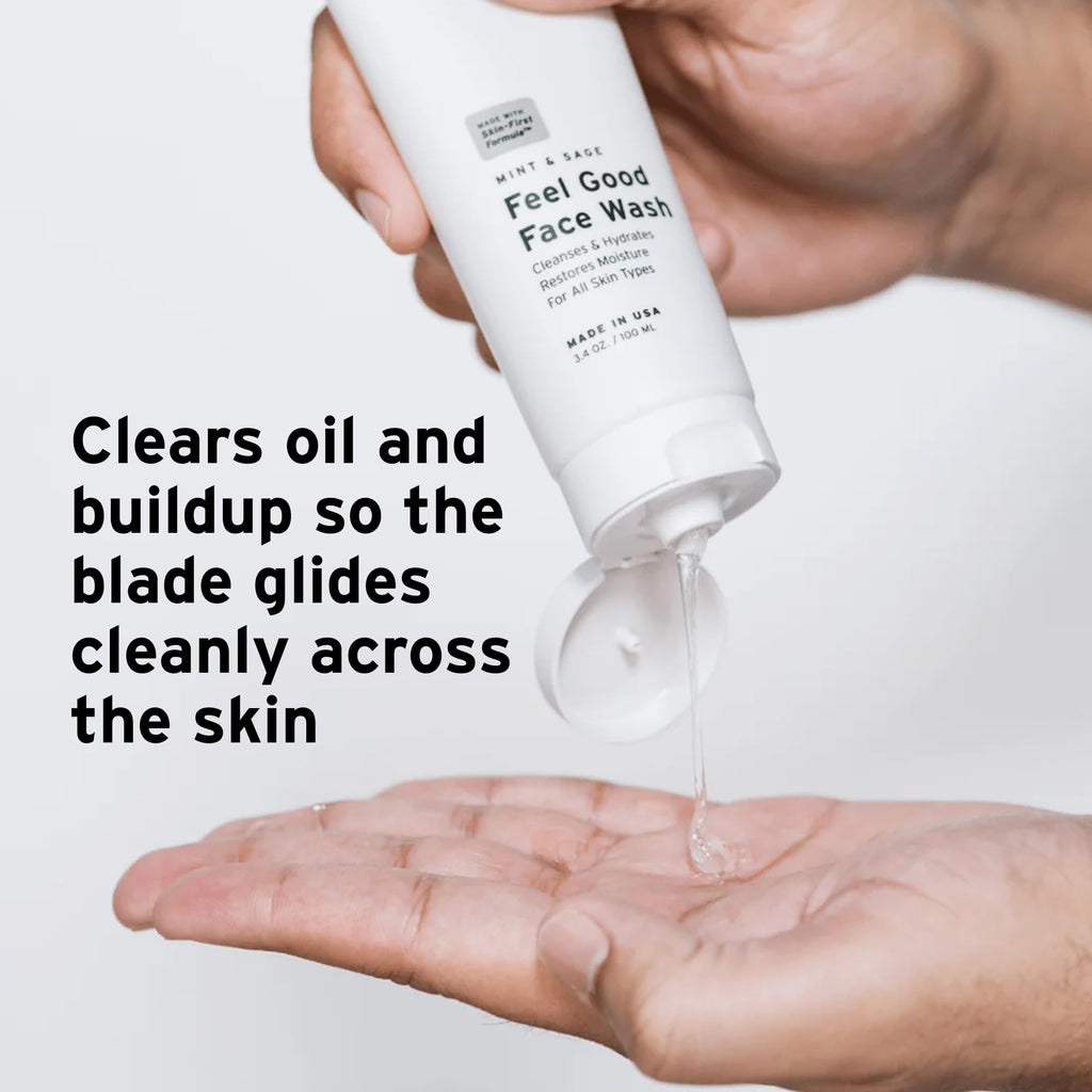 Supply Face Wash for Men with Aloe Vera – Gently Exfoliates Pores, Hydrates Skin & Removes Impurities – Facial Cleanser with Tea Tree & Mint – 3.4 oz