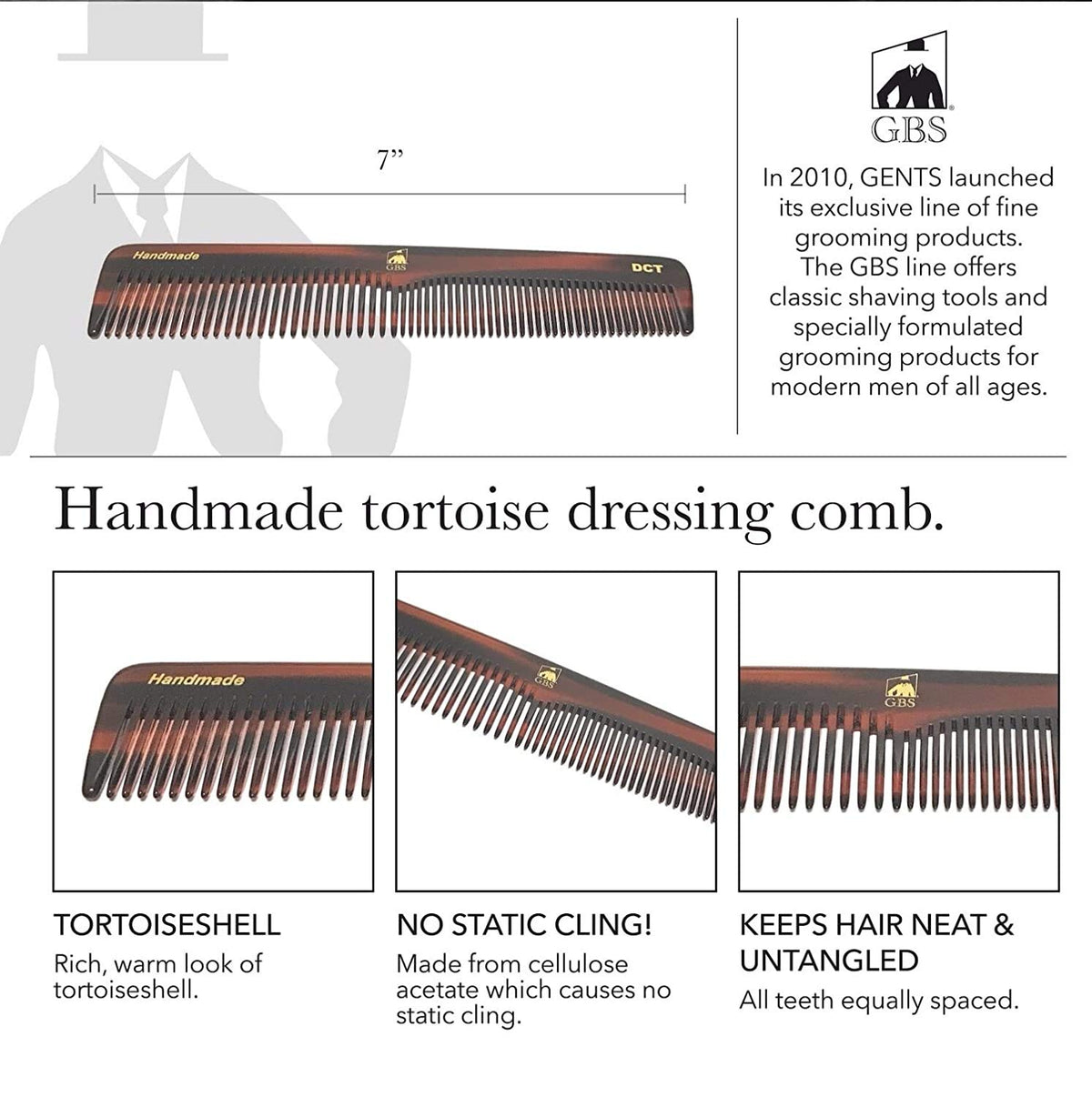 Handmade Tortoise Shell Comb Set – Pack of 4 Premium Fine-Tooth Combs for Men & Women – Includes Pocket, Folding, Dressing & Mustache Combs – Stylish Hair & Beard Grooming Kit