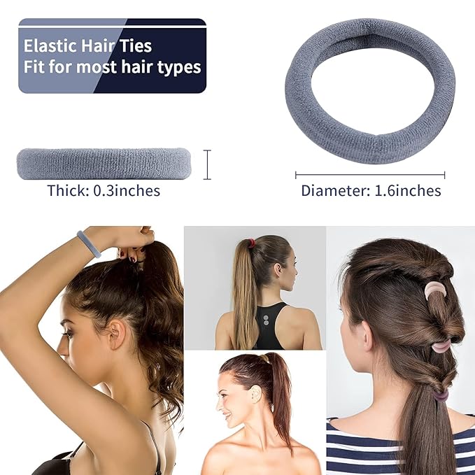 100PCS Elastic Cotton Hair Bands, Seamless No-Damage Ponytail Holders for Thick or Thin Hair, Soft Hair Accessories for Women and Girls, Coral Color