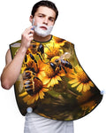 Abstract Paint Splashes Print Beard Bib Shaving Apron, Beard Hair Trimming Cape Gift For Dad