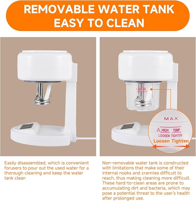 HeavenBird Nano Ionic Facial Steamer, Portable Face Steamer with LCD Screen, Extendable 360° Rotating Arm, Rotatable Nozzle, Hot Mist Function for Personal Care at Home or Salon