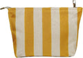 ITGOWISA Yellow Striped Makeup Bag for Women, Travel Makeup Pouch Purse