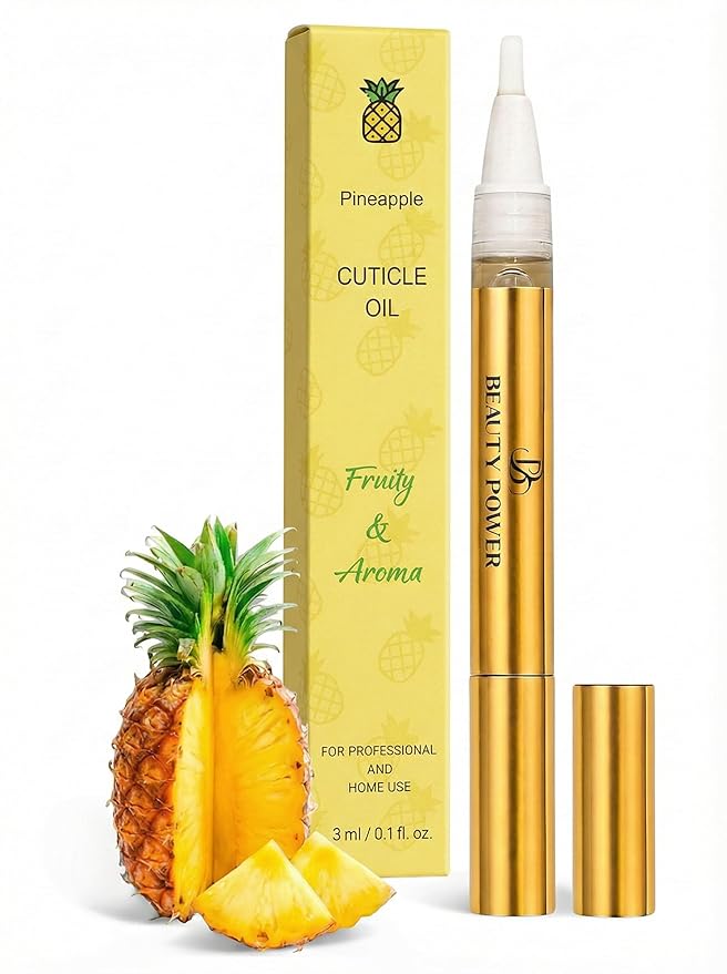 Beauty Power Nail Oil Cuticle Pen - Pineapple - Nail Strengthener & Growth Serum with Vitamin A, D, E, B5, Grapeseed & Natural Oils - Repair for Brittle, Peeling, Thin Nails - Gift Idea