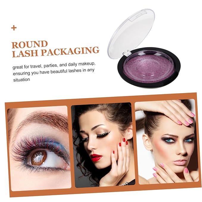 FOMIYES 5pcs Round Faux Lash Box Durable Eyelash Case for Organized Storage of False Eyelashes Portable and Compact Design for Travel and Daily Makeup Use