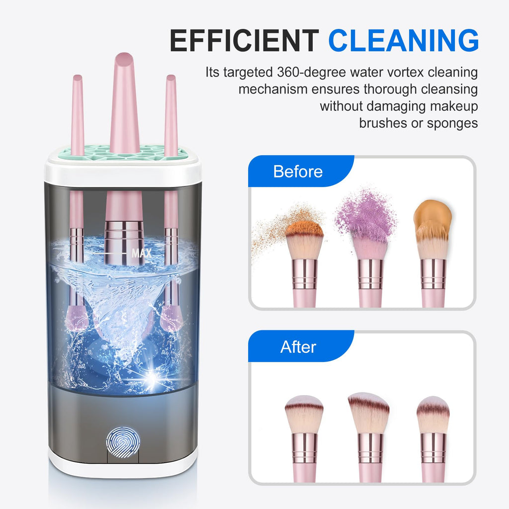 Vitascape Electric Makeup Brush Cleaner Machine With Makeup Brush Holder Portable, Automatic Cleaner for Makeup Brushes and Sponges (Black)