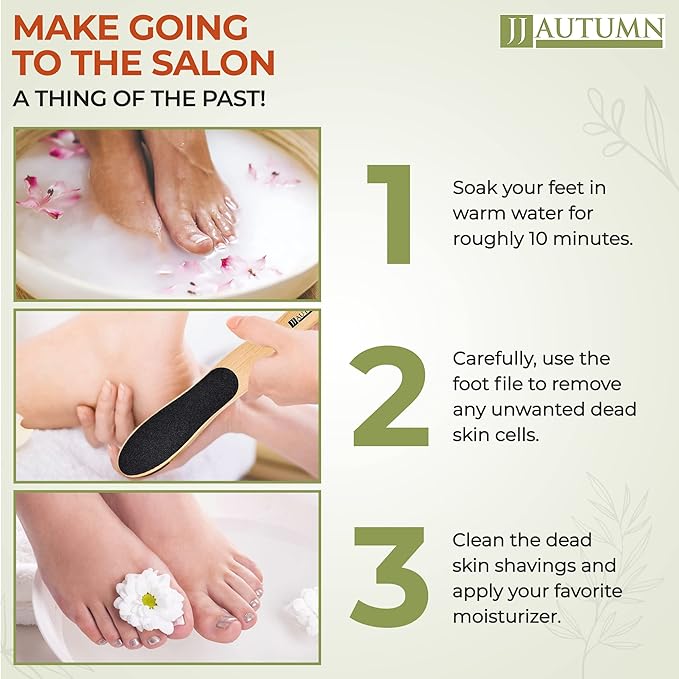 Spa Quality Foot Rasp/Callus Remover Double Sided Wood Professional Foot File Callus Remover for Pedicure and Foot Care - Can Be Used On Both Wet and Dry Feet Achieve Smooth, Silky Feet