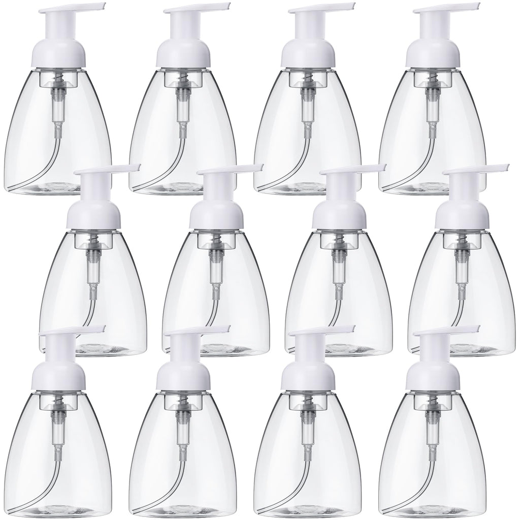 Eboot 12 Pcs 8 oz Foaming Soap Dispenser Foaming Pump Bottle Travel Hand Soap Pump Foam Dispenser Bottle Plastic Press Bottles Empty Refillable Plastic Container for Liquid Shampoo