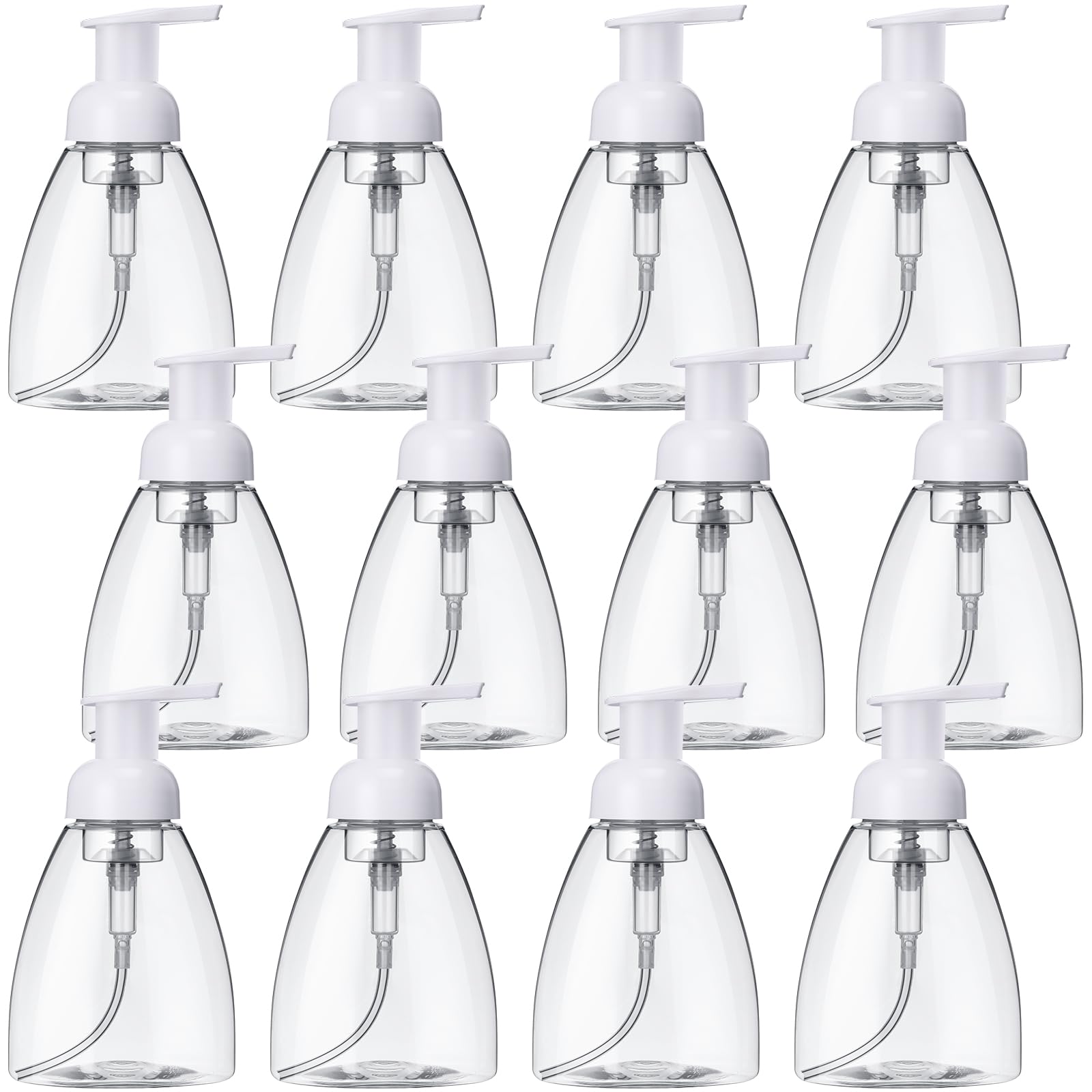 Eboot 12 Pcs 8 oz Foaming Soap Dispenser Foaming Pump Bottle Travel Hand Soap Pump Foam Dispenser Bottle Plastic Press Bottles Empty Refillable Plastic Container for Liquid Shampoo