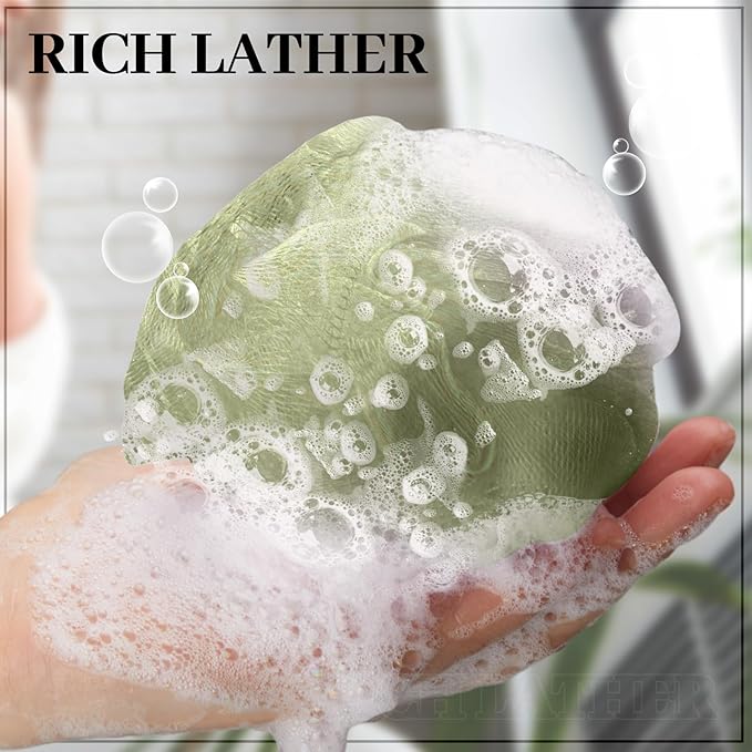 Funnymoom 12 Pcs Travel Size Loofah Individually Wrapped, Small Shower Puff Bath Sponge Pouf Ball Bulk Mesh Bath Puff Mini Loofah Sponge with Case Bulk for Shower Care (25g,Morandi Color)
