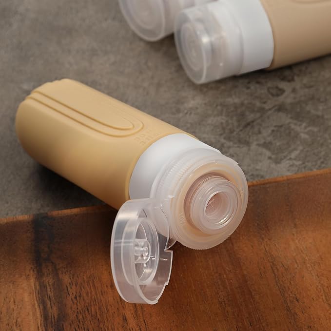 CHEODIN Travel Bottles for Toiletries, 5 Pack TSA Approved Travel Size Containers, 3oz Leak Proof Refillable Travel Accessories for Shampoo Conditioner, BPA Free Travel Bottles with Toiletry Bag