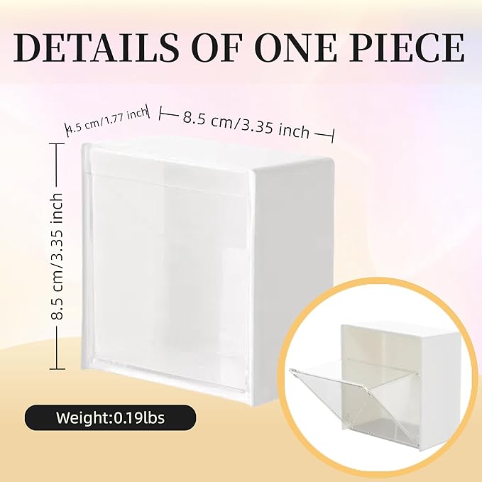 Josphlies Qtip Holder Wall Mount for Cotton Swabs, Balls, Pads, Hair Ties,Floss Picks- Small Plastic Bathroom Wall Organizers and Storage Set,Bedside Shelf,Home Decor,Dorm Room Essentials (4)