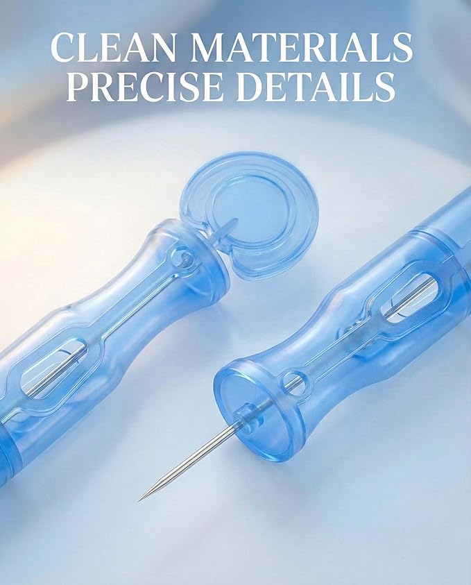 DTTIYXI Pimple Needle 50PCS, Sterile Acne Needle Kit & Pimple Popper Needles for Blemish & Blackhead Removal, Disposable Extraction Tools for Clear Skin (Home & Salon Use)