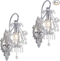 Silver Crystal Vintage Wall Sconces Set of 2 Indoor Hardwired Wall Light Fixture, Modern Wall Mount Lamp Light for Bedroom Living Room Bathroom Vanity Light Hallway Light Fixture Decor LED E12